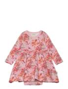 Varpu Bodysuit Dress Dresses & Skirts Dresses Baby Dresses Long-sleeved Baby Dresses Pink Ma-ia Family