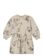 Tree Of Life Sweatshirt Dress Baby Dresses & Skirts Dresses Casual Dresses Long-sleeved Casual Dresses Beige Garbo&Friends