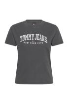 Tjw Reg Varsity Tee Tops T-shirts & Tops Short-sleeved Black Tommy Jeans