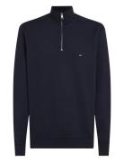 Essential Fleece 1/4 Zip Tops Knitwear Half Zip Jumpers Navy Tommy Hilfiger