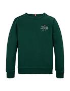 Th Logo Puff Embr Reg Sweatshirt Tops Sweatshirts & Hoodies Sweatshirts Green Tommy Hilfiger