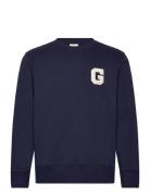 G Graphic C-Neck Tops Sweatshirts & Hoodies Sweatshirts Navy GANT