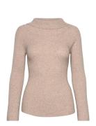 Olmjayden Ls Off Shoulder Knt Tops Knitwear Jumpers Beige Only Maternity