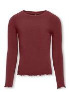 Kogamour L/S Top Jrs Tops T-shirts Long-sleeved T-Skjorte Burgundy Kids Only