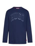 Long Sleeve T-Shirt Tops T-shirts Long-sleeved T-Skjorte Blue Hugo Kids