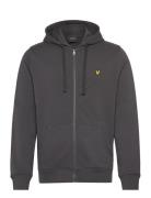 Zip Through Hoodie Tops Sweatshirts & Hoodies Hoodies Black Lyle & Scott