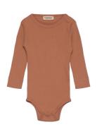 Plain Body Ls Bodies Long-sleeved Orange MarMar Copenhagen