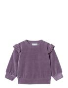 Nmfnew Nreg Ls Vel Top Tops Sweatshirts & Hoodies Sweatshirts Purple Name It