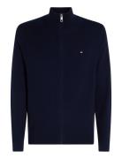 Pima Org Ctn Cashmere Zip Thru Tops Knitwear Full Zip Jumpers Navy Tommy Hilfiger