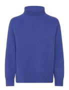 Sweater With High Neck - Comfy Knit Tops Knitwear Turtleneck Blue Coster Copenhagen