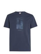 Vertical Lines Graphic T-Shirt Tops T-Kortærmet Skjorte Navy Calvin Klein