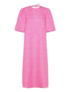 Reno Pastis Long Dress Knælang Kjole Pink Noella