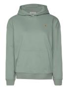 Woven Label Peached Hoodie Tops Sweatshirts & Hoodies Hoodies Green Calvin Klein Jeans