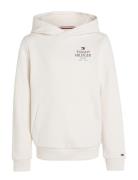 Th Logo Puff Print Reg Hoodie Tops Sweatshirts & Hoodies Hoodies White Tommy Hilfiger