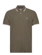 Tipped Polo Org Piq Tops Polos Short-sleeved Khaki Green Original Penguin