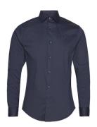 London Stretch Nano Shirt L/S Tops Shirts Business Navy Clean Cut Copenhagen