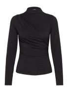 Long Sleeve Turtle Neck T-Shirt Tops T-shirts & Tops Long-sleeved Black Rosemunde