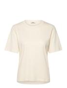 T Shirt Erica Basic Cotton Tops T-shirts & Tops Short-sleeved Cream Lindex