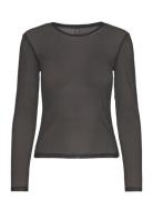 Pcninni Ls Mesh Top Jrs Noos Bc Tops T-shirts & Tops Long-sleeved Black Pieces