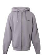 Zip Sweat Cardigan W/Label Tops Sweatshirts & Hoodies Hoodies Grey Hound