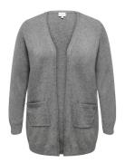 Caresly L/S Open Cardigan Knt Noos Tops Knitwear Cardigans Grey ONLY Carmakoma