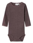 Nbfwang Wool Needle Ls Body Solid Noos Bodies Long-sleeved Purple Name It