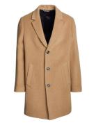 Dc Wool Mix Coat Uldfrakke Frakke Beige Tommy Hilfiger