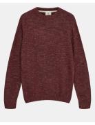 Aksune Space Yarn Crew Neck Tops Knitwear Round Necks Burgundy Anerkjendt