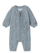 Nbmwrilla Wool Ls Knit Suit Langærmet Body Blue Name It