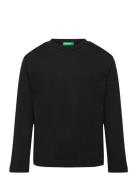 T-Shirt L/S Tops T-shirts Long-sleeved T-Skjorte Black United Colors Of Benetton