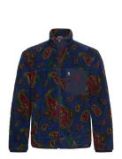 Paisley Pile Fleece Jacket Tops Sweatshirts & Hoodies Fleeces & Midlayers Blue Polo Ralph Lauren