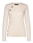 Button-Trim Rib-Knit Cotton-Blend Top Tops Knitwear Jumpers Cream Lauren Ralph Lauren