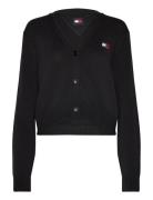 Tjw Essential Badge Cardigan Ext Tops Knitwear Cardigans Black Tommy Jeans