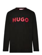 Long Sleeve T-Shirt Tops T-shirts Long-sleeved T-Skjorte Black Hugo Kids