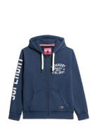 Track & Field Graphic Ziphood Tops Sweatshirts & Hoodies Hoodies Blue Superdry