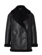 Daniella Faux Shearling Coat Læderjakke Skindjakke Black Lexington Clothing