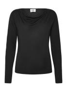 Elianna Top Tops T-shirts & Tops Long-sleeved Black Twist & Tango