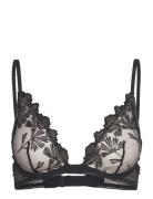 Palmes - N*7 Without Paddedarf Triangle Plunge Bra Lingerie Bras & Tops Soft Bras Bralette Black Etam