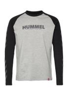 Hmllegacy Blocked T-Shirt L/S Sport T-shirts & Tops Long-sleeved Grey Hummel