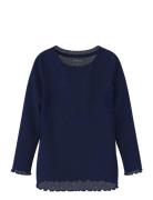 Nmfnimisa Ls Slim Top Tops T-shirts Long-sleeved T-Skjorte Blue Name It