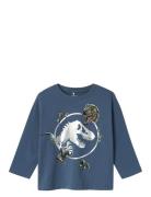 Nmmsurinder Jurassic Ls Nreg Top Sky Tops T-shirts Long-sleeved T-Skjorte Blue Name It