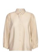 Slleodora Stefani Shirt 3/4 Tops Shirts Long-sleeved Beige Soaked In Luxury