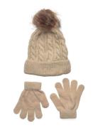 Beanie And Gloves Set Accessories Headwear Hats Beanie Beige Sofie Schnoor Baby And Kids