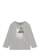 T-Shirt L/S Tops T-shirts Long-sleeved T-Skjorte Grey United Colors Of Benetton