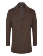 Bs Portmore Slim Fit Coat Uldfrakke Frakke Brown Bruun & Stengade