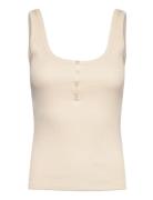 Top With Straps And Buttons Tops T-shirts & Tops Sleeveless Cream Mango