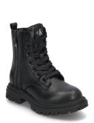 Calvin Klein Jeans Lace-Up Combat Boots Boots Støvler Black Calvin Klein