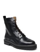 Boots - Flat - With Laces Shoes Boots Ankle Boots Laced Boots Black ANGULUS