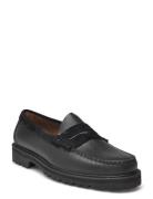 Gh Weejun Lug Larson Soft Grain Loafers Flade Sko Black G.H. BASS