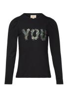 T-Shirt Ls Tops T-shirts Long-sleeved T-Skjorte Black Creamie